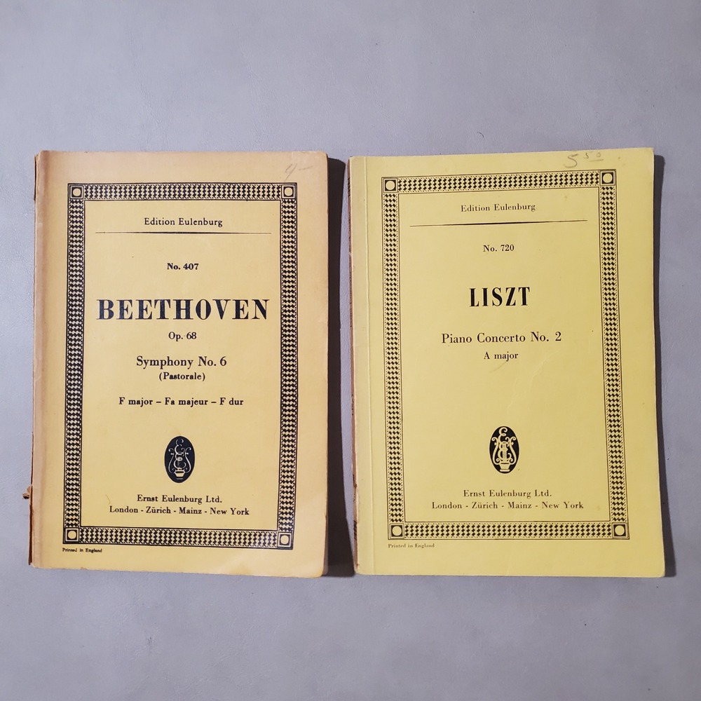 Edition Eulenburg Beethoven Symphony 6 & Liszt Piano Concerto 2 Pocket Scores